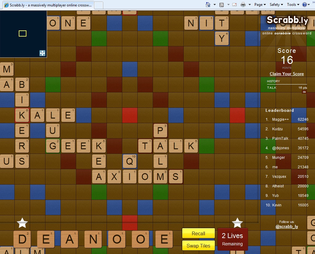 Any Scrabble fans? OHANA NUI OFF TOPIC SUBFORUM PalmTalk